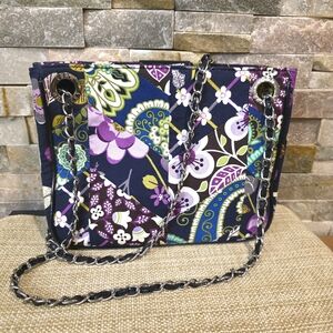 Floral Patterned Women's Bag with Chain Strap